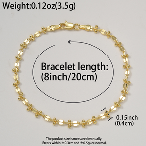Silky Shimmering Slim Interlocking Geometric Trendy 18K Gold Plated <b>Copper</b> Alloy Women's <b>Bracelet</b>-Dignified Bulk Wholesale - Product Image 6