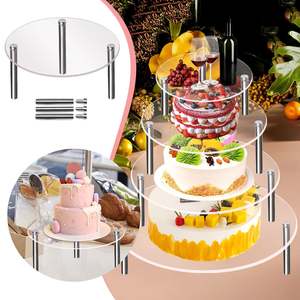 Nuevo soporte de exhibición de pastel de acrílico transparente de <span class=keywords><strong>3</strong></span> niveles para soporte de exhibición de pastel de boda - Product Image 4