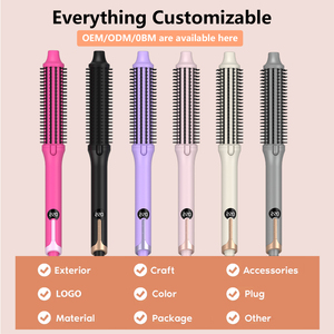 แปรงหวีผมแบบ2 in 1 80 °C-220 °C ± 10% ไฟฟ้า76วัตต์พร้อมเหล็กลบสีดำ - Product Image 6