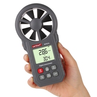 Anémomètre numérique portable WT87A avec thermomètre Jauge de vitesse de l'air en temps réel Indicateur de température froide
