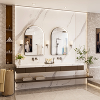 Miroir LED intelligent pour décoration de salon, accessoires et méthode d'installation, miroir en arche