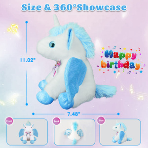 Jouets électriques en peluche super doux <span class=keywords><strong>Licorne</strong></span> <span class=keywords><strong>blanche</strong></span> en peluche Jouet en peluche <span class=keywords><strong>licorne</strong></span> mignon chantant - Product Image 2