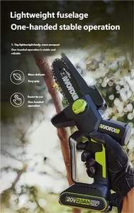 WD331 Rechargeable Lithium Chain Saw Brushless <b>Wireless</b> Orchard Pruning Single Hand Saw <b>Light</b> Small Household Use - Product Image 2