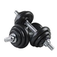 Ensemble d'haltères réglables en fonte 15kg 30kg, acier durable, matière plastique pour l'entraînement physique, peint en noir sur mesure