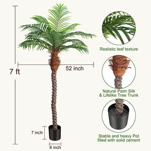 Cocotero Artificial Tropical Extra alto árbol falso 7 pies Faux Phoenix Palmera para Patio interior hogar <span class=keywords><strong>casa</strong></span> piscina decoración costera - Product Image 2