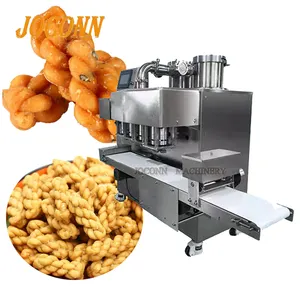 full automatic twisted dough making frying machine/Dough Twist Forming Machine/Fried Creamy Crispy Twist production line cheap