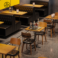 Ensemble de mobilier de restaurant commercial Ron Group : table carrée moderne, canapé et banquette en cuir pour café
