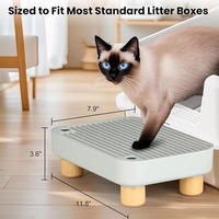 Tapis anti-éclaboussures pour litière de chat, filtre à pédale, facile à nettoyer, anti-fuite, pour chatons et chats seniors, accessoire pour litière.