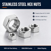 Оптовая продажа шестигранных гаек из нержавеющей стали DIN 934 304 A2 70 M3-M24 по оптовой цене с быстрой доставкой, OEM