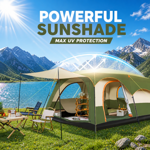 Grande tenda da campeggio per 5 persone, apertura automatica rapida, 2 camere da letto, 1 soggiorno, impermeabile, in tessuto Oxford, per <span class=keywords><strong>feste</strong></span> all'aperto in famiglia - Product Image 4