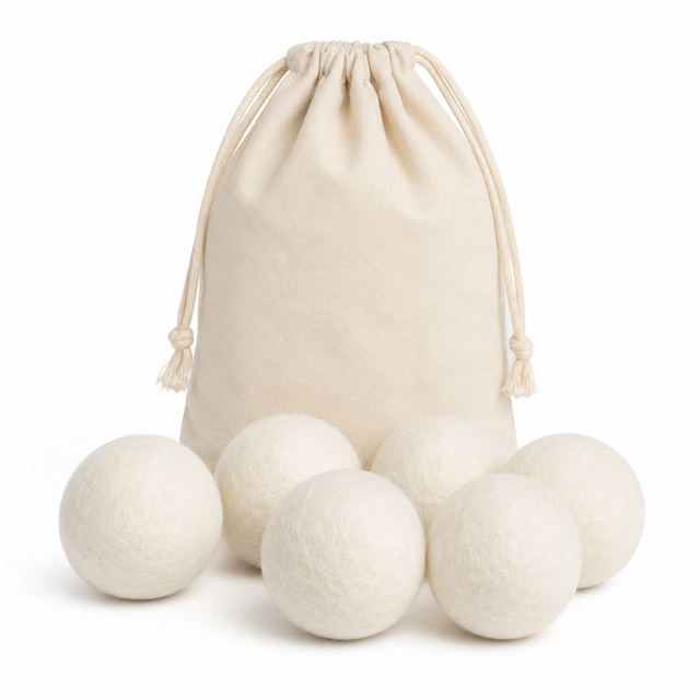 Natural Fabric Softener Alternative Wool Dryer Balls for Household Laundry
