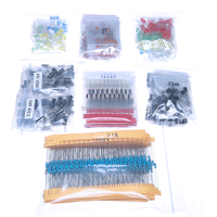 Kit de 7 types de composants électroniques, diode électroluminescente 3/5mm, transistor, condensateur électrolytique en céramique, résistance à film métallique