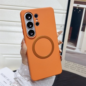 Orange Matte Magnetic Cell Phone Case for Samsung S26 S24 S25 Ultra <b>Wireless</b> Charging Shockproof Protective Hard Cover - Product Image 1