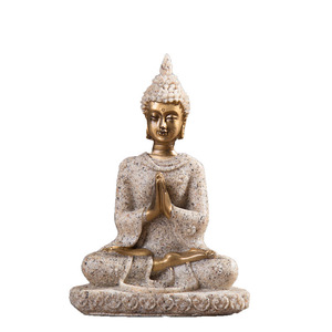 Artesanías chinas resina arena escultura Fengshui riqueza suerte estatua hogar meditación regalo Sudeste asiático <span class=keywords><strong>Buda</strong></span> - Product Image 1