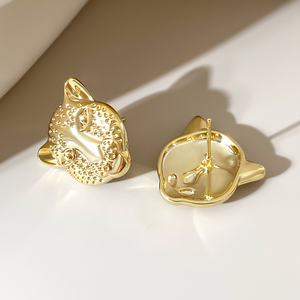 <b>Earrings</b> Wholesale Bulk Animal Jewelry Studs 18K Gold Plated <b>Cute</b> Leopard <b>Earrings</b> for Women - Product Image 1