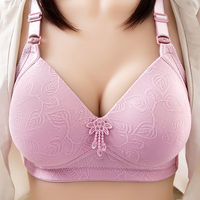 Soutien-gorge femme doux et confortable à porter au quotidien, en dentelle florale brodée, tricot fin, sans armatures, bonnet complet, bretelles réglables, haute élasticité et respirant