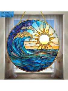 1PC Rise Over The Sea Artistic Window Catcher, 19,99 cm X, decoración de primavera, regalo del Día de San Valentín, hombres, Navidad, <span class=keywords><strong>Wom</strong></span> - Product Image 5