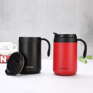 Custom Logo Laser Insulated 304 Stainless Steel <b>Ceramic</b> Office Coffee Mug with Handle Lid for Business Gifts Factory Price - Product Image 5