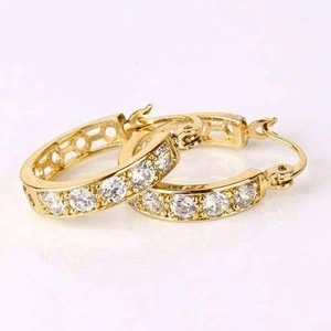 <b>Small</b> Y2K Hollow Huggie Earrings for Women Sparkling Hoop Ear Cuff Daily Fashion Jewelry - Product Image 2