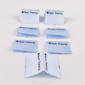 Prodotti digitali taglia prezzo etichetta indumento su misura il tuo Logo morbido tessuto <span class=keywords><strong>etichette</strong></span> con centro anello pieghevole - Product Image 4