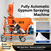 Machine à plâtrer le gypse entièrement automatique M6/M9/M10/M12, machine à projeter le gypse et la mastication entièrement automatique électrique 380V 220V