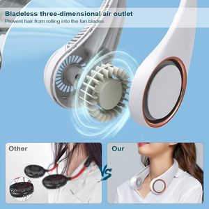 360 °   Ventilador de Cuello Sin Aspas Portátil con Carga USB, Manos Libres, para Deportes y Viajes, con Flujo de Aire Envolvente - Product Image 6