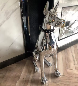 装飾のためのカスタムステンレス犬動物の彫刻 - Product Image 2