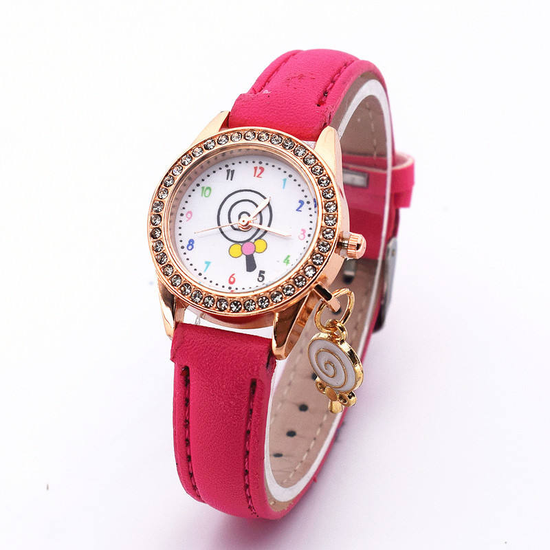 Candy Watch Girls Lollipop Kids Watches Leather Strap Cute