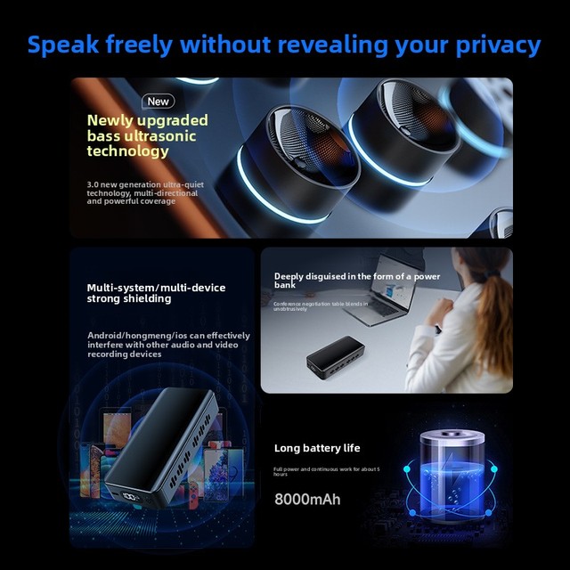 2026 F50 Anti-recording Jamming Device Portable Conference-grade Confidentiality Solution Preventing Video/audio Leaks