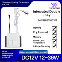 Contrôleur intelligent Yuanfeng pour miroir de salle de bain, interrupteur tactile double bouton, DC 12V 12W/24W, simple/tricolore, anti-buée, commande intelligente