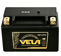 Grosir Baterai Motor VELA LFP12-BS 12.8V 8Ah LiFePO4 Ringan, Starter Sport Bertenaga Tinggi, CCA 650, Bersertifikasi CE, Garansi 2 Tahun