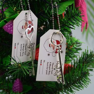 Décorations de Noël 2025 : Clé Magique <span class=keywords><strong>du</strong></span> Père Noël – <span class=keywords><strong>Maison</strong></span> sans Cheminée, Artisanat Personnalisé, Clé en Papier 9,5x5cm, Carte Père Noël, Clochettes - Product Image 4