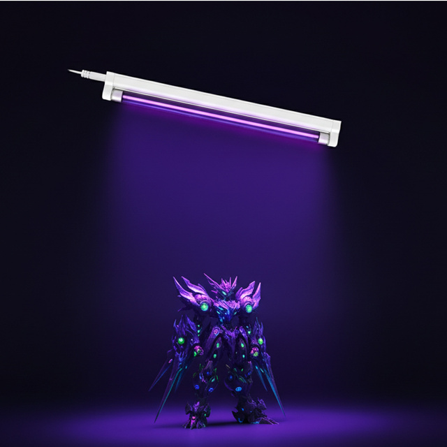 Glow in Dark 8W T5 Linkable UV Black Light 365nm Fluorescent Tube Fixture for DJ Stage, Halloween Party and Club with EU Plug