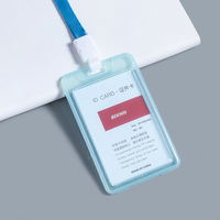Porte-cartes de travail transparent double face pour le personnel Employés Travailleurs Pass Access Card Cover Id Tag Bus Card Sleeve