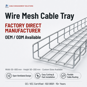 Bandeja de gestión de cables de malla de alambre industrial HongFeng de acero inoxidable, 200 mm de ancho, personalizable, lista de precios competitivos - Product Image 1