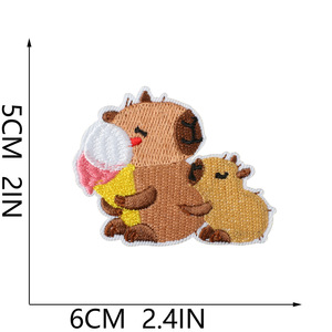Nouvelles écussons thermocollants brodés motif Capybara dessin animé et soleil pour sacs et accessoires DIY - Product Image 4
