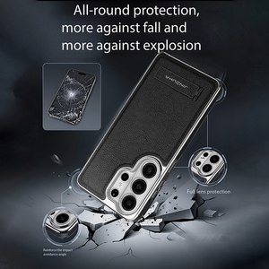Étui de téléphone en cuir PU pour Samsung S26 S23 S24 Ultra S25 Plus S26 EDGE avec support caché, protection antichoc - Product Image 5