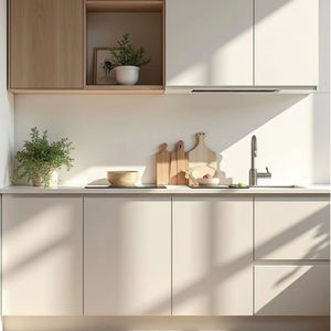 خزائن مطبخ مخصصة بتصميم عصري على الطراز الأوروبي، أثاث مطبخ من الخشب المضغوط - Product Image 1