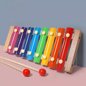 Xilófono de mano de madera de percusión de octava de colores para niños, instrumentos musicales educativos para bebés, xilófono de madera - Product Image 1