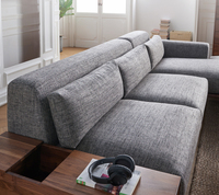 Wohn möbel Ecksofa Wohnzimmer Sofa F16 Walnuss Stoff Stil Lagerung Modern Chinese Nordic North American Black Foam Wood