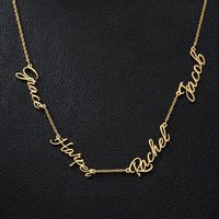 Collar Clásico Personalizado de Acero Inoxidable Chapado en Oro de 18K con Múltiples Nombres para Aniversario