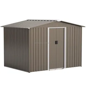 Galvanized Metal Tiny House Garden Tool Storage Backyard Bike Shed Storage Outdoor Shed For Backyard Patio Lawn