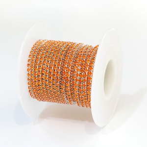 OLeeya 10 yardas SS6-SS18 Adorno de cristales de strass con purpurina densa, cadena de copas de diamantes de imitación para coser en prendas y proyectos DIY - Product Image 3