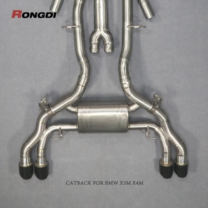 Système d'échappement Valvetronic haute performance en titane avec embouts noirs brillants pour BMW X3M F97 X4M F98 S58 3.0T - Product Image 2