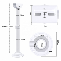 Support de caméra CCTV télescopique en alliage d'aluminium, réglable en hauteur, support de plafond, support de caméra de sécurité robuste