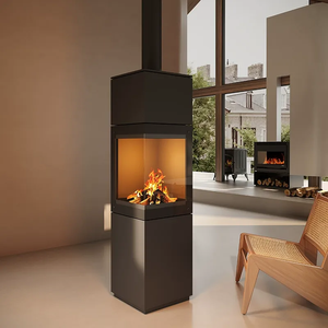 <span class=keywords><strong>Cheminée</strong></span> en bois moderne à double vitrage, design simple, <span class=keywords><strong>insert</strong></span> du sol au plafond, pour usage intérieur et extérieur, élégante - Product Image 4