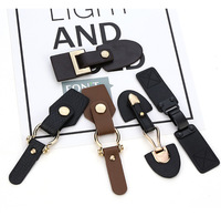Kancing sepasang kulit logam, jaket Windbreaker mantel wol dengan sabuk pakaian gesper Spot musim gugur musim dingin