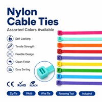 Paquete Mixto de Bridas de Nylon Coloridas, Bridas de Nylon Codificadas por Color para la Gestión y Clasificación de Circuitos