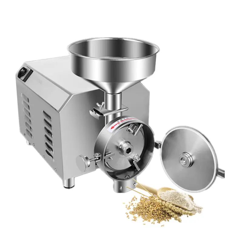 Mini máquina de molino de harina de maíz de trigo de especias de calidad, maquinaria de molinillo de grano eléctrico de 2200 W