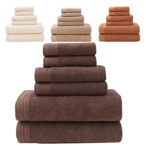 Ensemble de bain 6 pièces 100% coton pur, serviettes de luxe douces et absorbantes pour spa, hôtel, maison, broderie florale, séchage rapide - Product Image 1